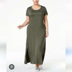 Style & Co. T shirt Green Maxi Dress Size Medium Perfect For Holidays